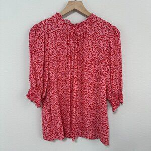 Boden 3/4 Sleeve Cinched Floral Blouse Size L